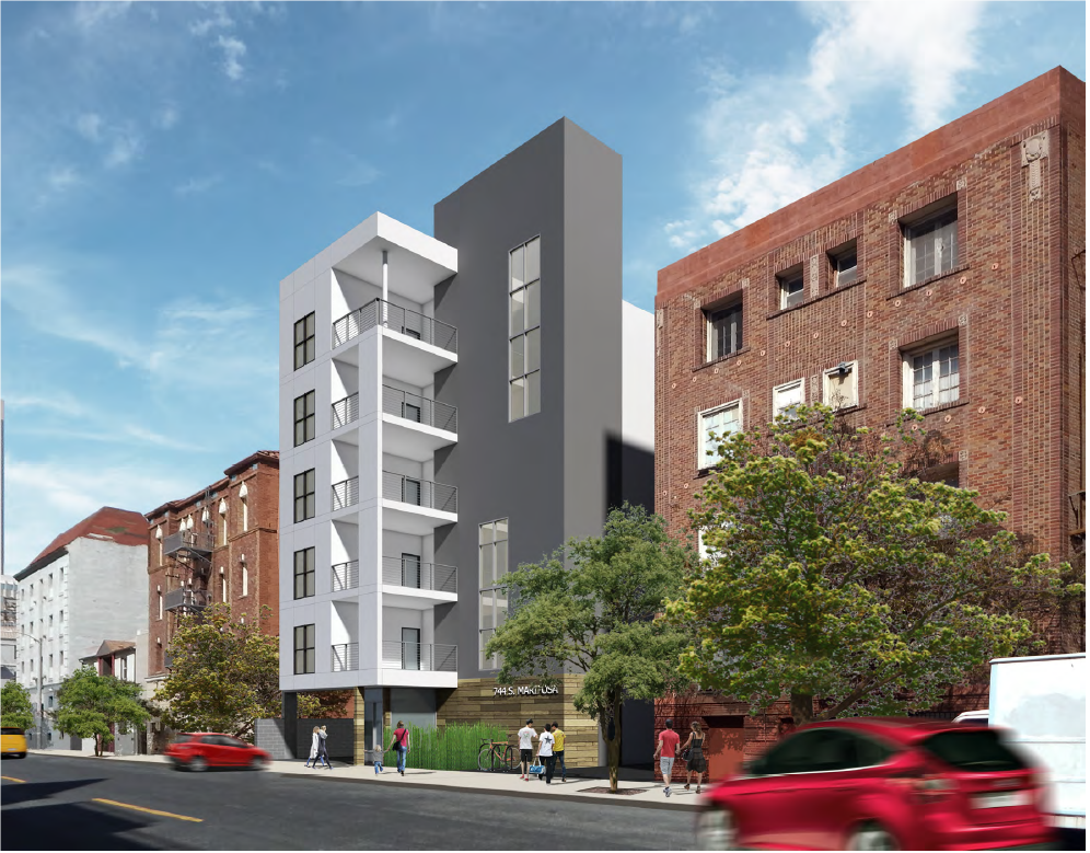 Rendering vs. Reality Nabi apartments at 744 S Mariposa Avenue in